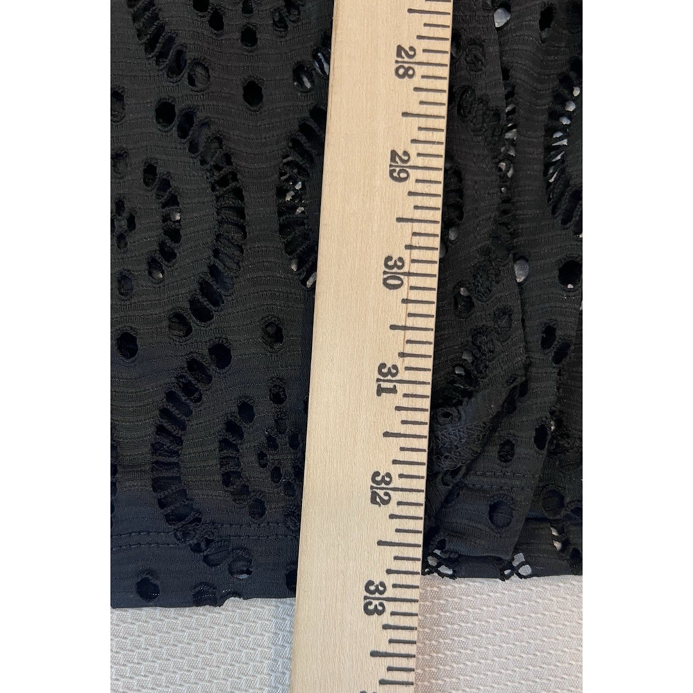 CATALINA (XL) Black Open Lace Swimsuit Beach-Pool-Cover Up-Tie-Knit Kimono-Sheer - Picture 15 of 16